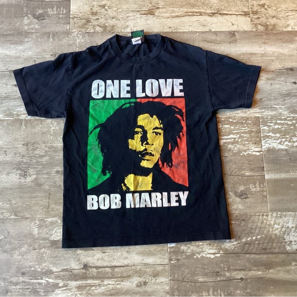 Bob Marley One Love Shirt Black Jamaica Reggae Music Concert Band Men’s Medium